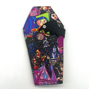 Cartera de ataúd de ala de murciélago de palacio rosa, regalo de bruja, cartera gótica