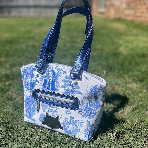 Blue and White Toile Print Handbag, Lola Handbag, Space Princess, May the 4th Bag Purse