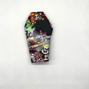 Cartera de ataúd de ala de murciélago, cartera de ataúd de Beetlejuice de Showtime, vinilo de punto trasero, regalo de bruja, cartera gótica