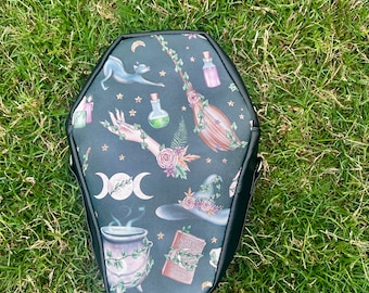 Witchy Thingz Coffin Crossbody Bag, Vinyl Coffin Handbag Purse