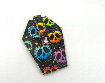 Rainbow Poison Apple Coffin Card Wallet, Halloween Coin Purse