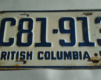 Vintage License Plate vintage license BC license plate license plate etsy British Columbia Vintage British Columbia License Plate
