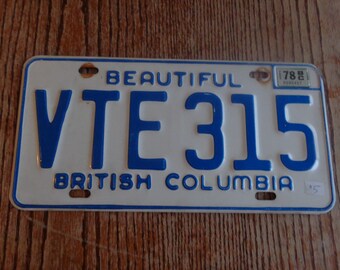 Vintage License Plate vintage license BC license plate license plate etsy British Columbia Vintage British Columbia License Plate