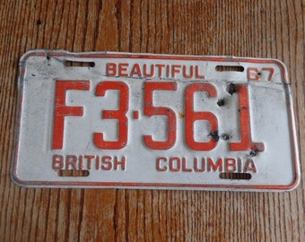 Vintage License Plate vintage license BC license plate license plate etsy British Columbia Vintage British Columbia License Plate