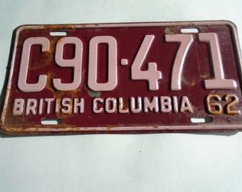 Vintage License Plate vintage license BC license plate license plate etsy British Columbia Vintage British Columbia License Plate