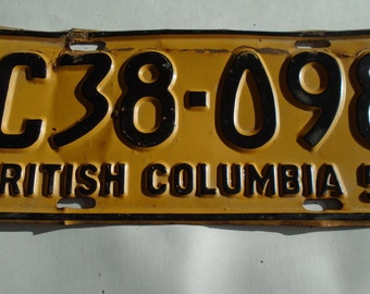 Vintage License Plate vintage license BC license plate license plate etsy British Columbia Vintage British Columbia License Plate