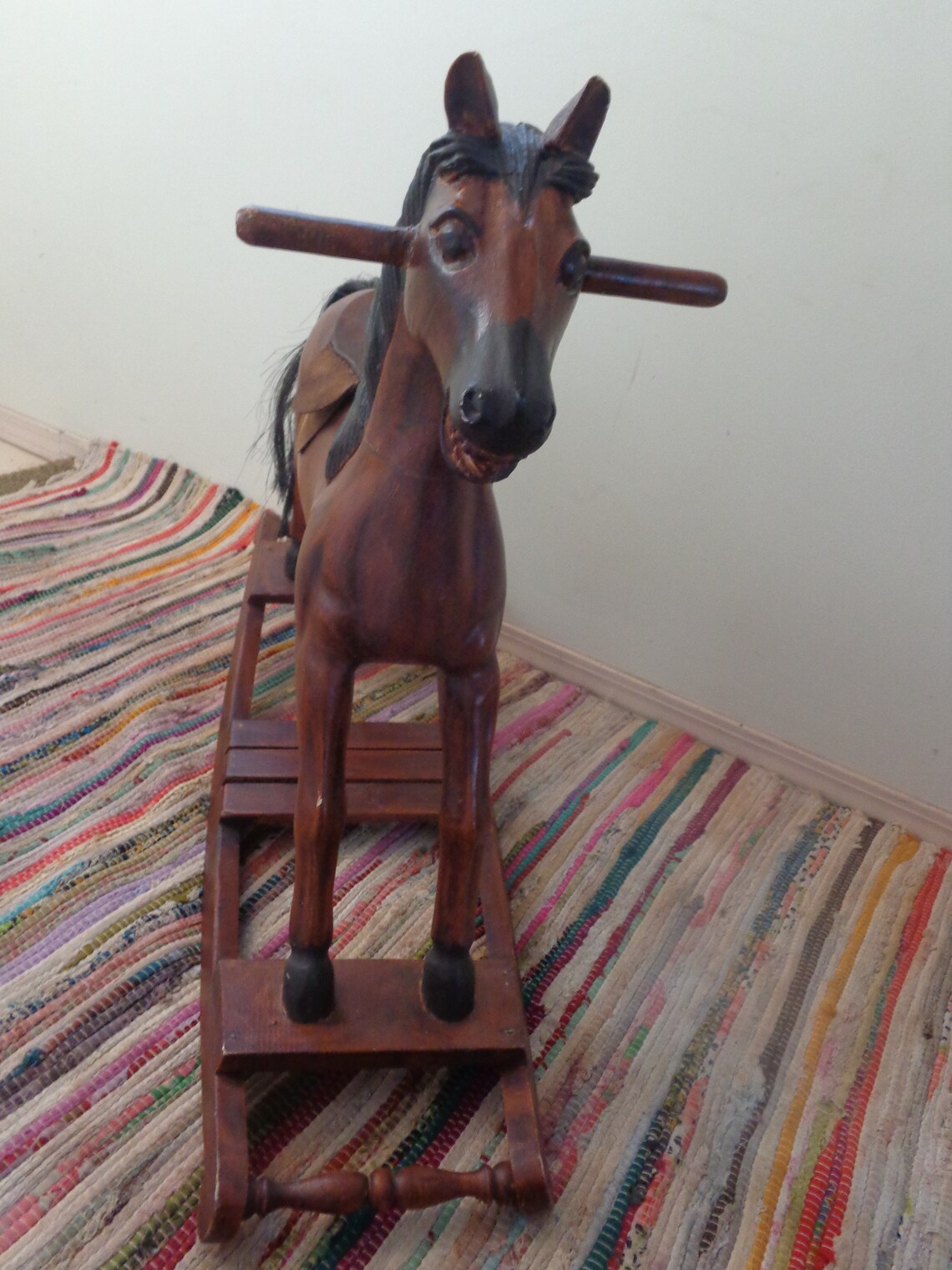 Antique Rocking Horse Real Horse Hair Rocking Horse LARGE Etsy
