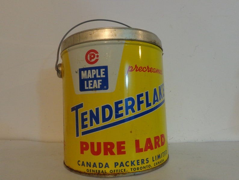 Vintage Maple Leaf Tenderflake Pure Lard tin pail 5 LB Maple Etsy