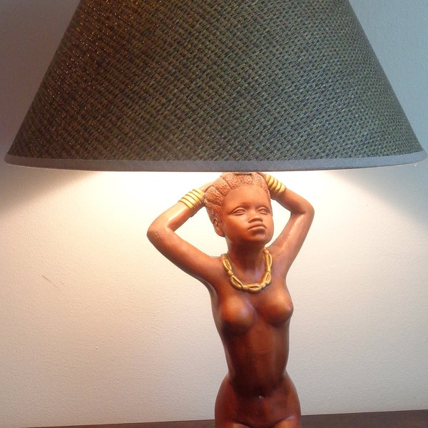 RARE Leviton  Sculpture Lamp and Shade, Large Nude Sculpture Lamp, Auction Find Rare Lamp Sculpture, Sculpture Lamp ,Nude Sculpture Vintage