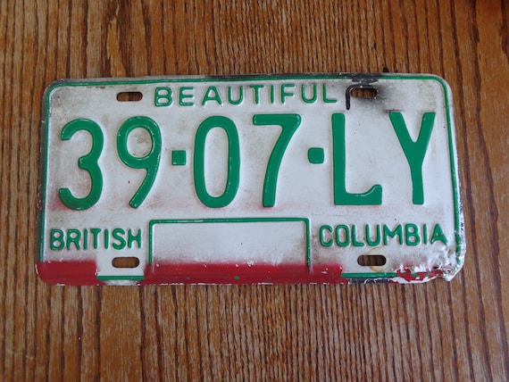 Vintage License Plate vintage license BC license plate license plate etsy British Columbia Vintage British Columbia License Plate