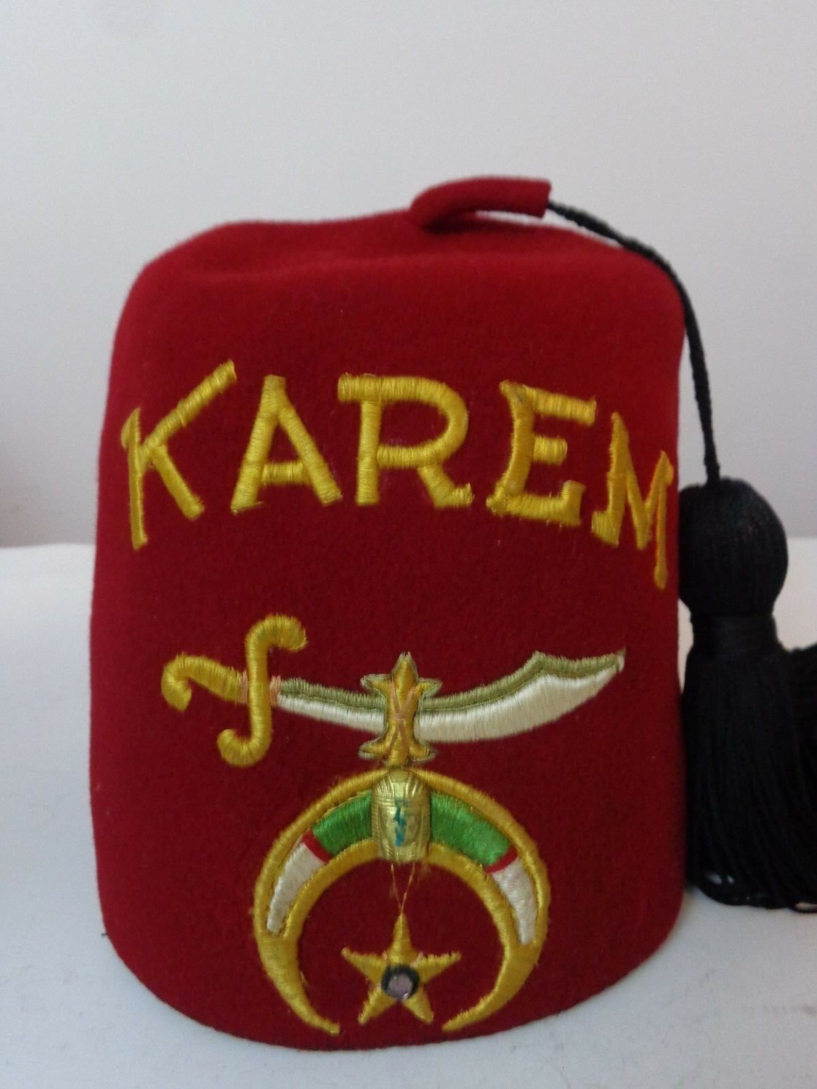 Vintage Fez Hat KAREM Shriner Hat KAREM Red Fez Hat Shriner Etsy