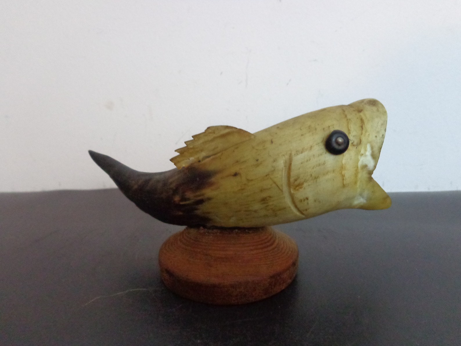 Vintage Fish Horn Sculpture Vintage Sculpture Fish Horn Fish Etsy