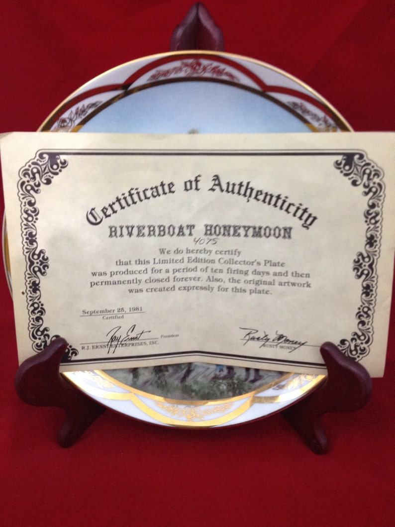 Riverboat Honeymoon Plate With Coa Signed By Artist Rusty Etsy - 50