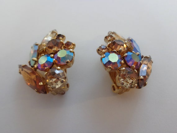 Vintage SHERMAN clip on Earrings, Sherman Earrings