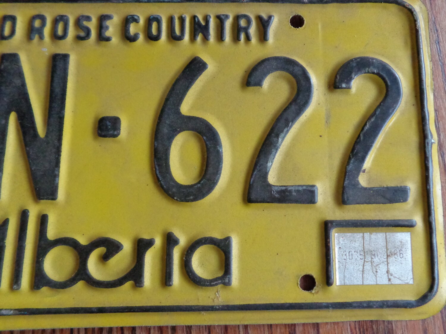Vintage Alberta Yellow License Plate 80s Wild Rose Country AB Etsy