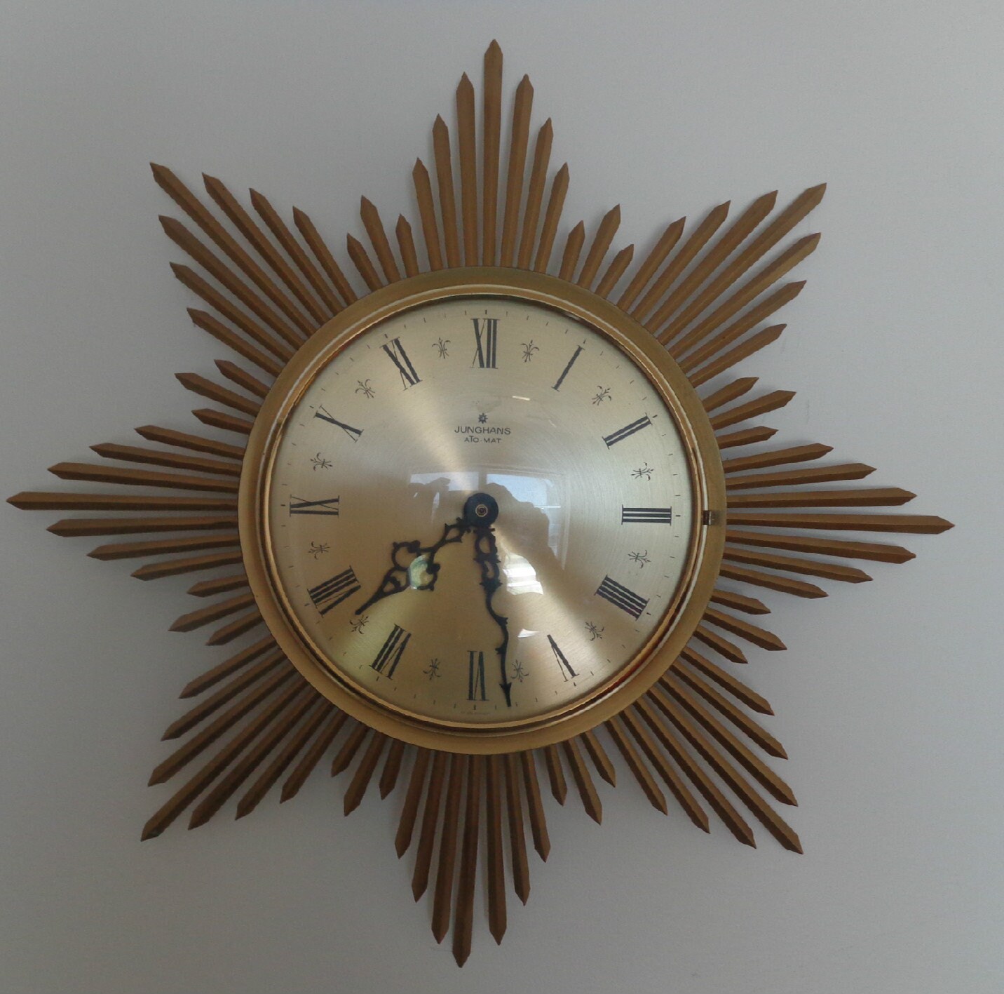 RARE Junghans Brass Starburst Wall Clock Starburst AtoMat Etsy
