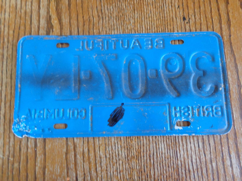 Vintage License Plate vintage license BC license plate license plate etsy British Columbia Vintage British Columbia License Plate