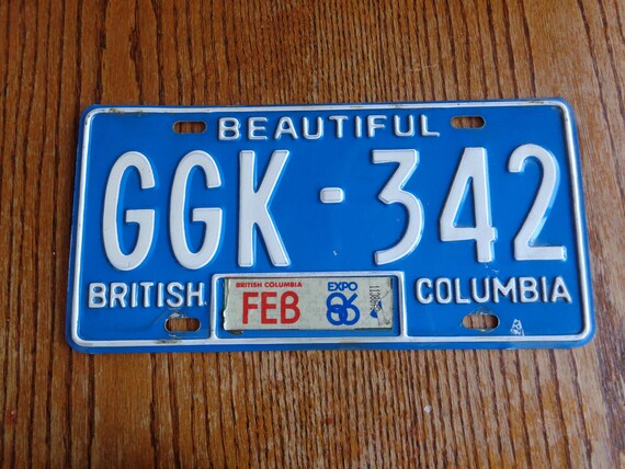Vintage License Plate vintage license BC license plate license plate etsy British Columbia Vintage British Columbia License Plate