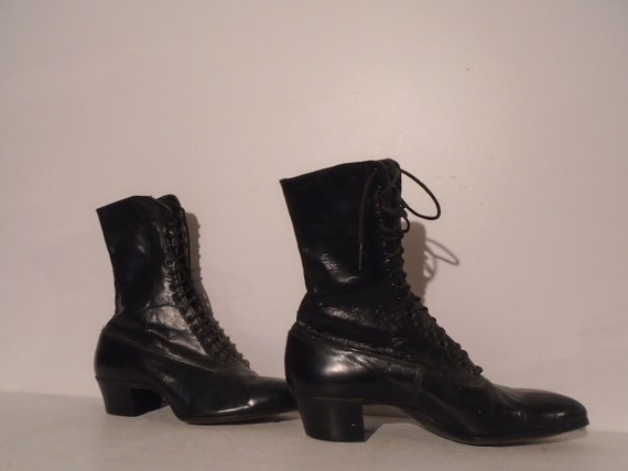 Cuero antiguo Tie Up botas Mujer Tamaño 35 1'/2 Milwaukee | Etsy México