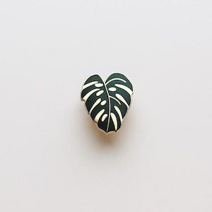 Monstera Leaf Pin: 10K Gold Plated Hard Enamel