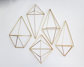 The Wall Sconce Collection | 5 Brass Air Plant Holders, Modern Minimalist Geometric Ornament