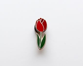 Tulip Hard Enamel Cloisonné Pin • Red