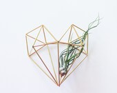 The Heart | Brass Himmeli, Modern Minimalist Geometric Ornament, and Air Plant Holder