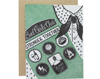 Bad Girls Club | Letterpress Printed Greeting Card