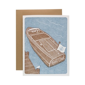 Meilleur bateau papa | Carte de vœux imprimée en typographie