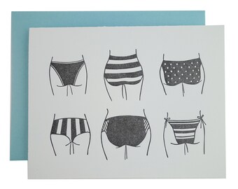 Beach Babes | Letterpress Printed Greeting Card