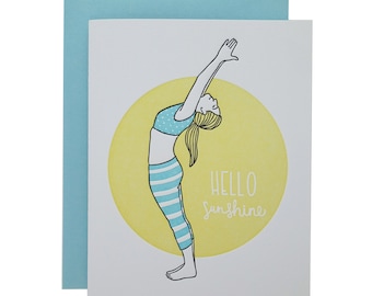 Hello Sunshine Yoga | Letterpress Printed Greeting Card