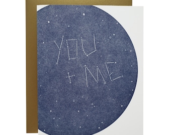 You+Me Are Written In The Stars | Letterpress Printed Greeting Card