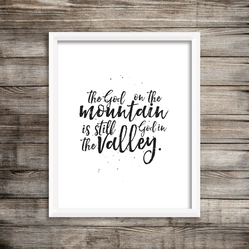 The God on the Mountain Digital File Watercolor Brush Printable