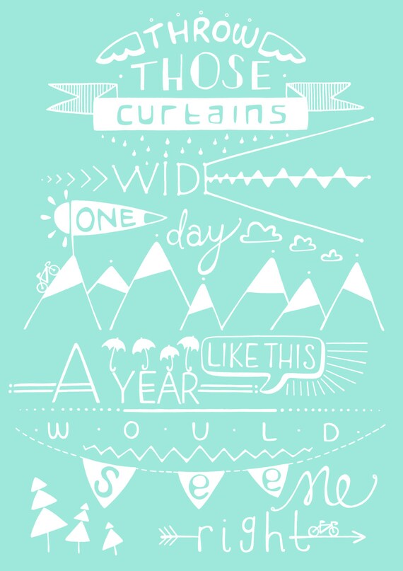 Items Similar To Throw Those Curtains Wide Elbow Illustration