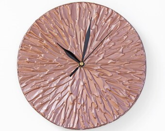 Rose Gold Decor Wall Clock, Unique Wall Clock, Modern WALL CLOCK, rose gold clock, Gift for Her Rose gold valentine's day gift, Office decor