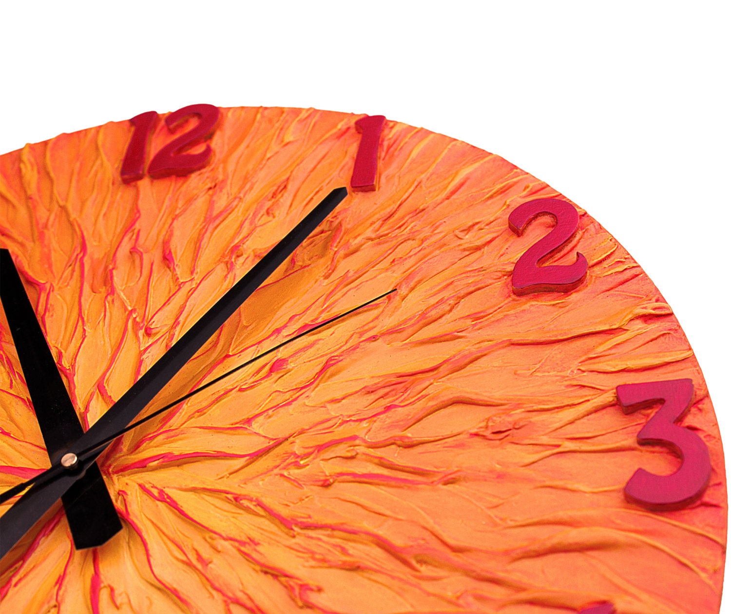 Orange Clock Tangerine Clock Large WALL CLOCK Unique Clock Etsy