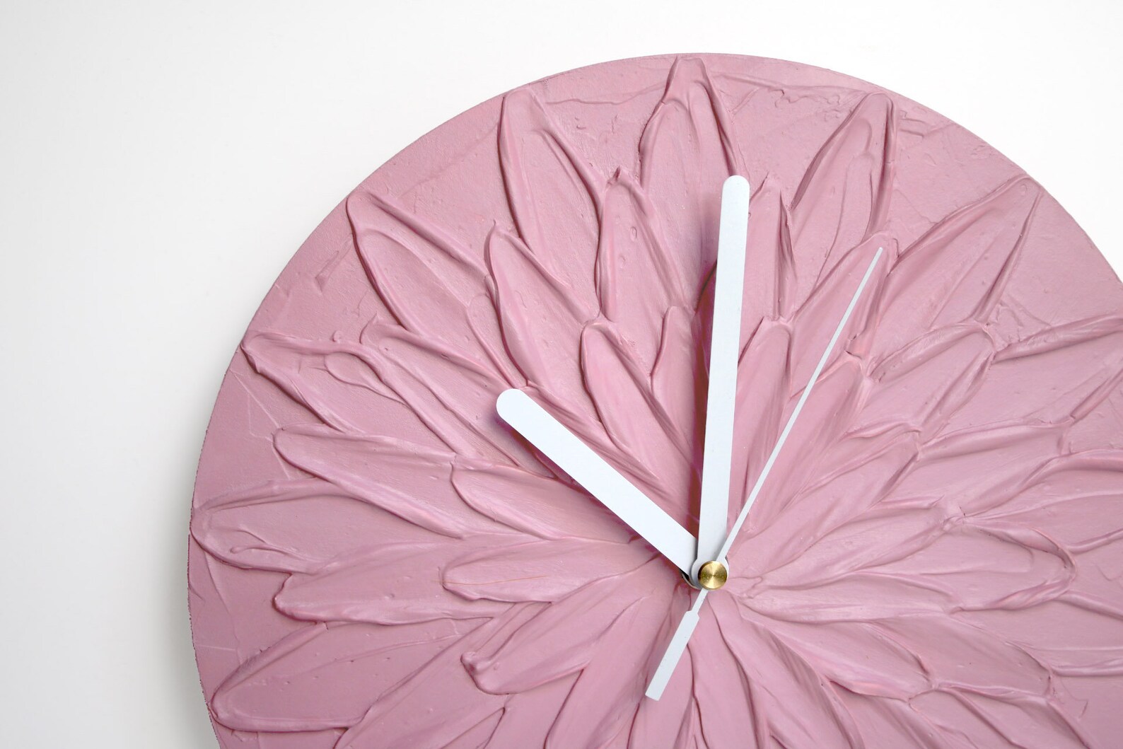 White Wall Clock WHITE Clock White Flower Unique Home Decor Etsy