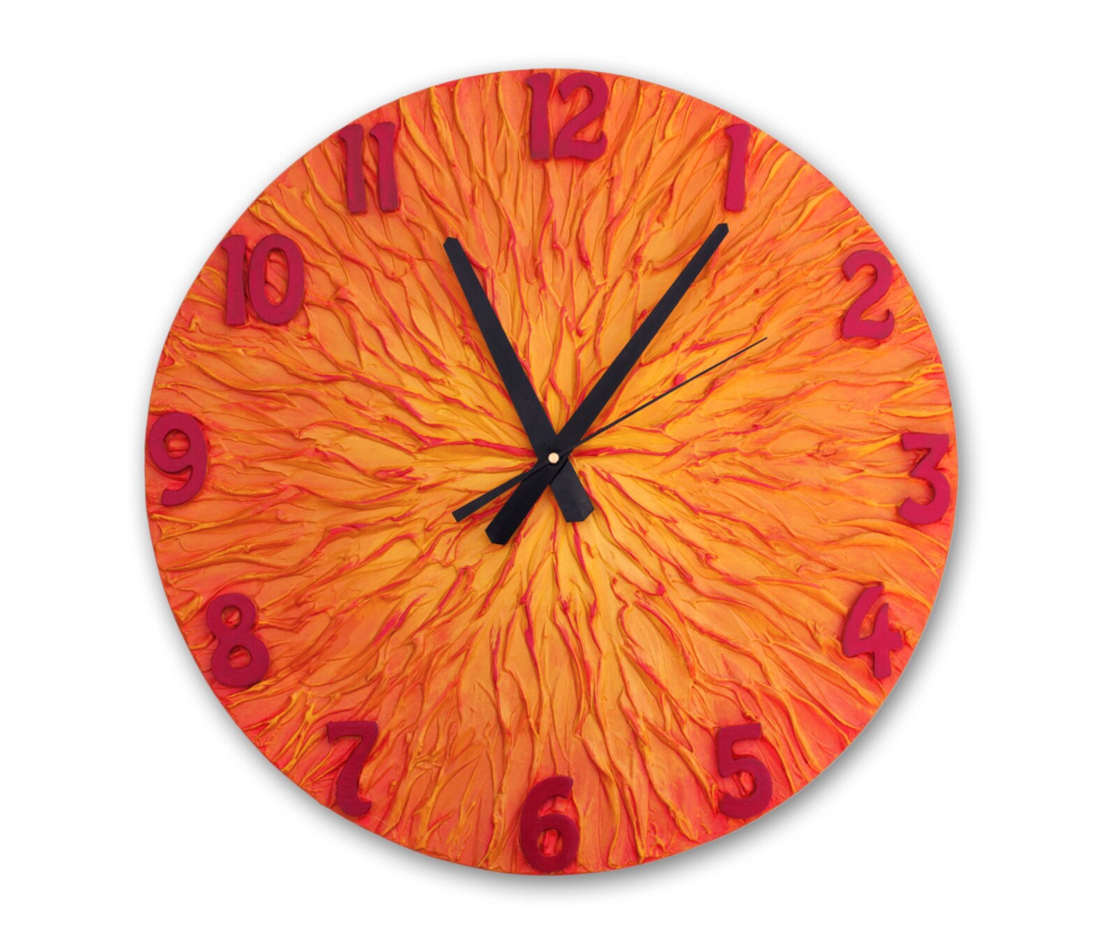 Orange Clock Tangerine Clock Large WALL CLOCK Unique Clock Etsy