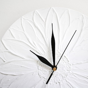 White Daisy Flower Wanduhr WHITE Uhr einzigartige florale Wohnkultur