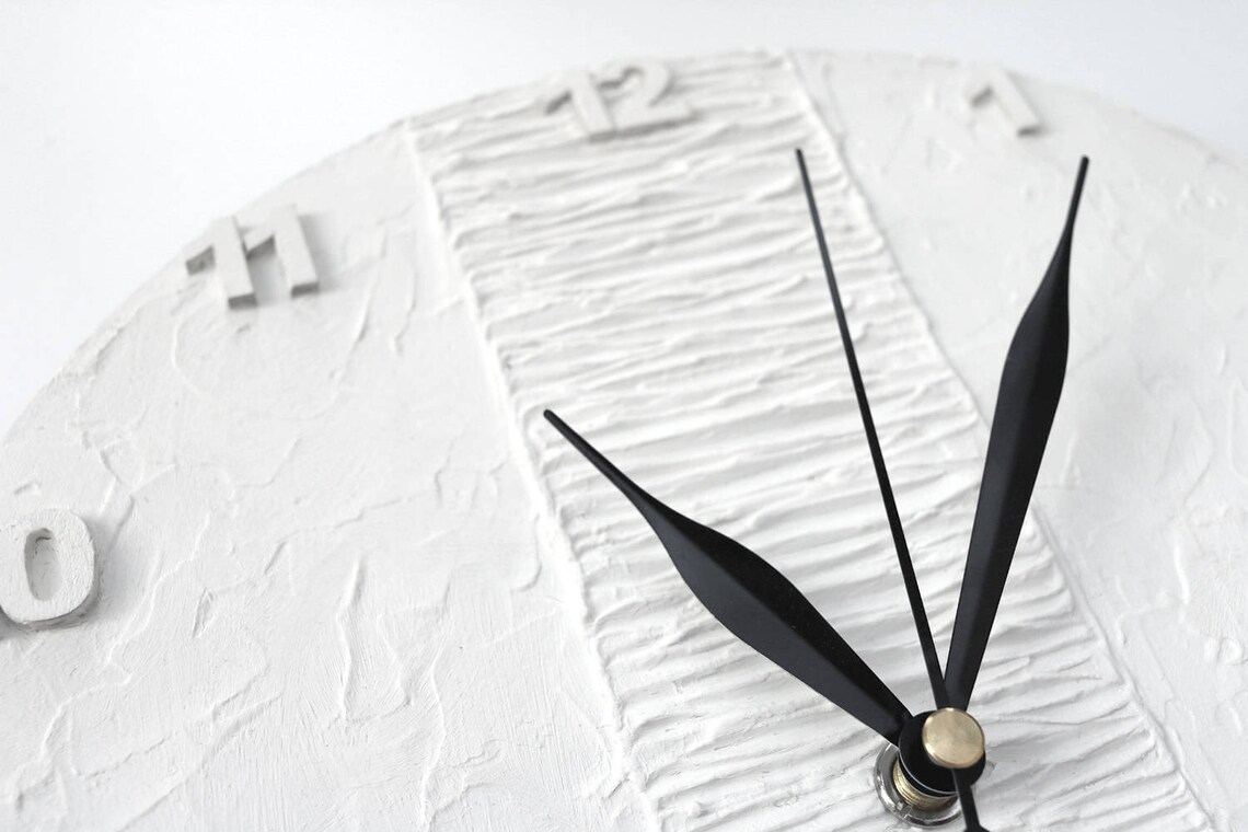 WHITE Clock Modern WALL CLOCK White Wall Clock Office White | Etsy