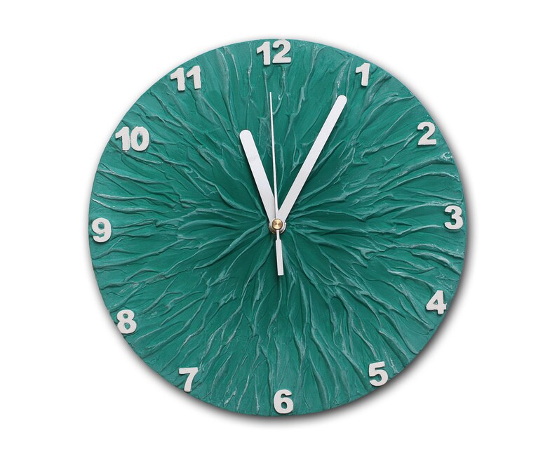 MINT WALL CLOCK aqua wall clock unique office decor mint Etsy