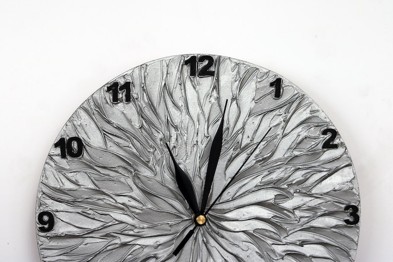 Silver Decor Wall Clock Unique Wall Clock Modern WALL CLOCK Etsy