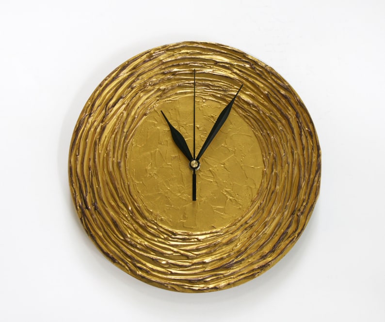 Modern WALL CLOCK Golden Wall Clock Gold Home Decor Black Etsy