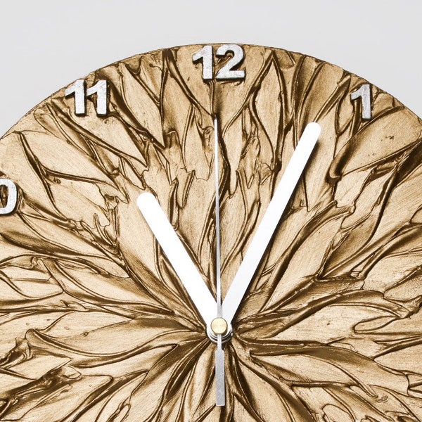 HORLOGE DE MUR DE BRONZE, horloge originale en bronze d’horloge de peinture décor de bureau unique horloge murale avec des nombres horloge solaire homme caverne 9,8 pouces de diamètre