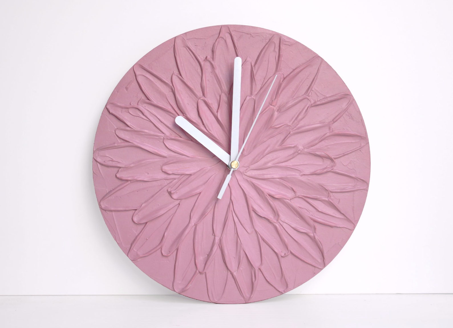 White Wall Clock WHITE Clock White Flower Unique Home Decor Etsy