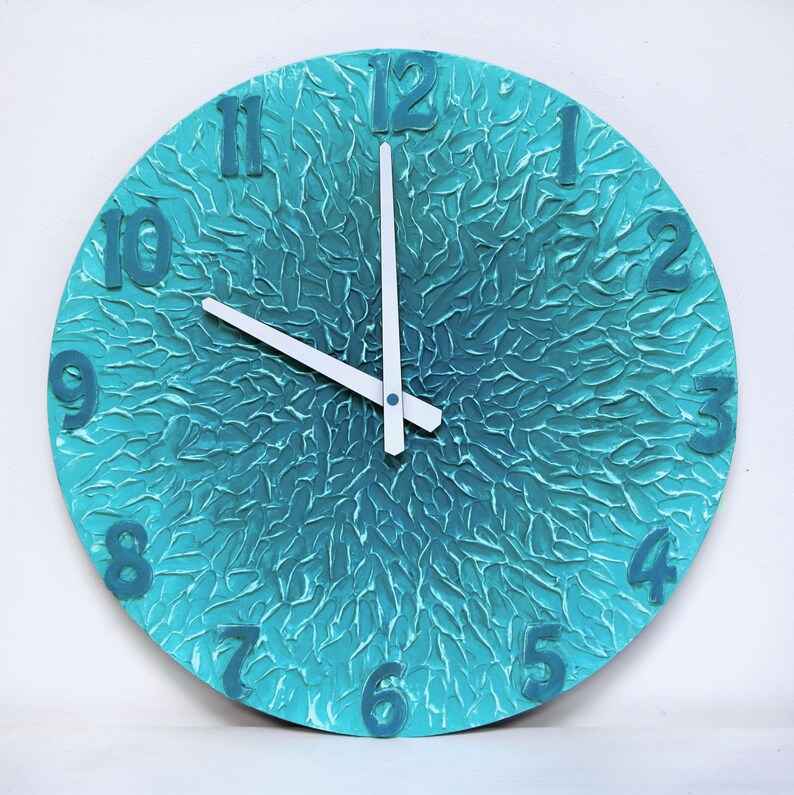 Turquoise Wall Clock 15 7 Inch 40 Cm Beach House Decor - 40 Inch Wall Clock Turquoise Wall Clock 15 7 Inch 40 Cm Beach House Decor - 40 Inch Wall Clock