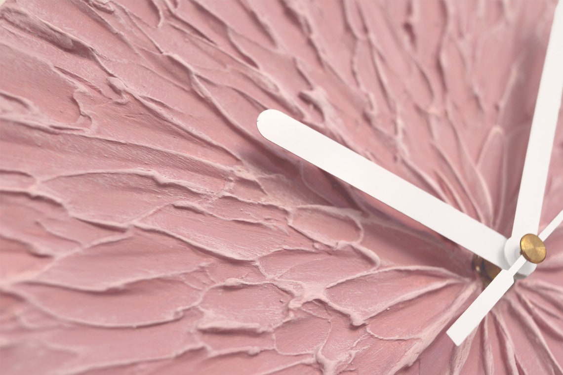 Pink Clock Modern WALL CLOCK Pink Home Decor Pink Wall - Etsy