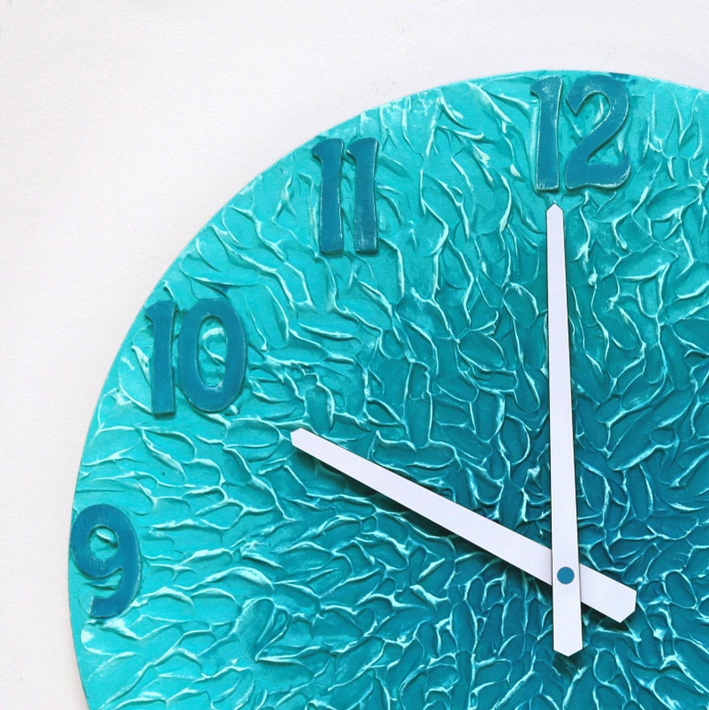 Turquoise Wall Clock 15 7 Inch 40 Cm Beach House Decor - 40 Inch Wall Clock Turquoise Wall Clock 15 7 Inch 40 Cm Beach House Decor - 40 Inch Wall Clock