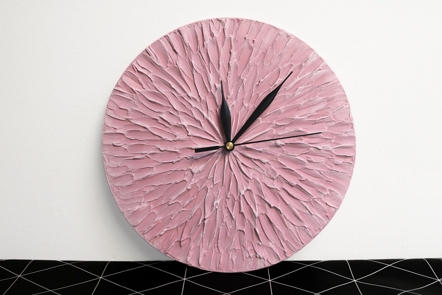 Pink Clock Modern WALL CLOCK Pink Home Decor Pink Wall Etsy