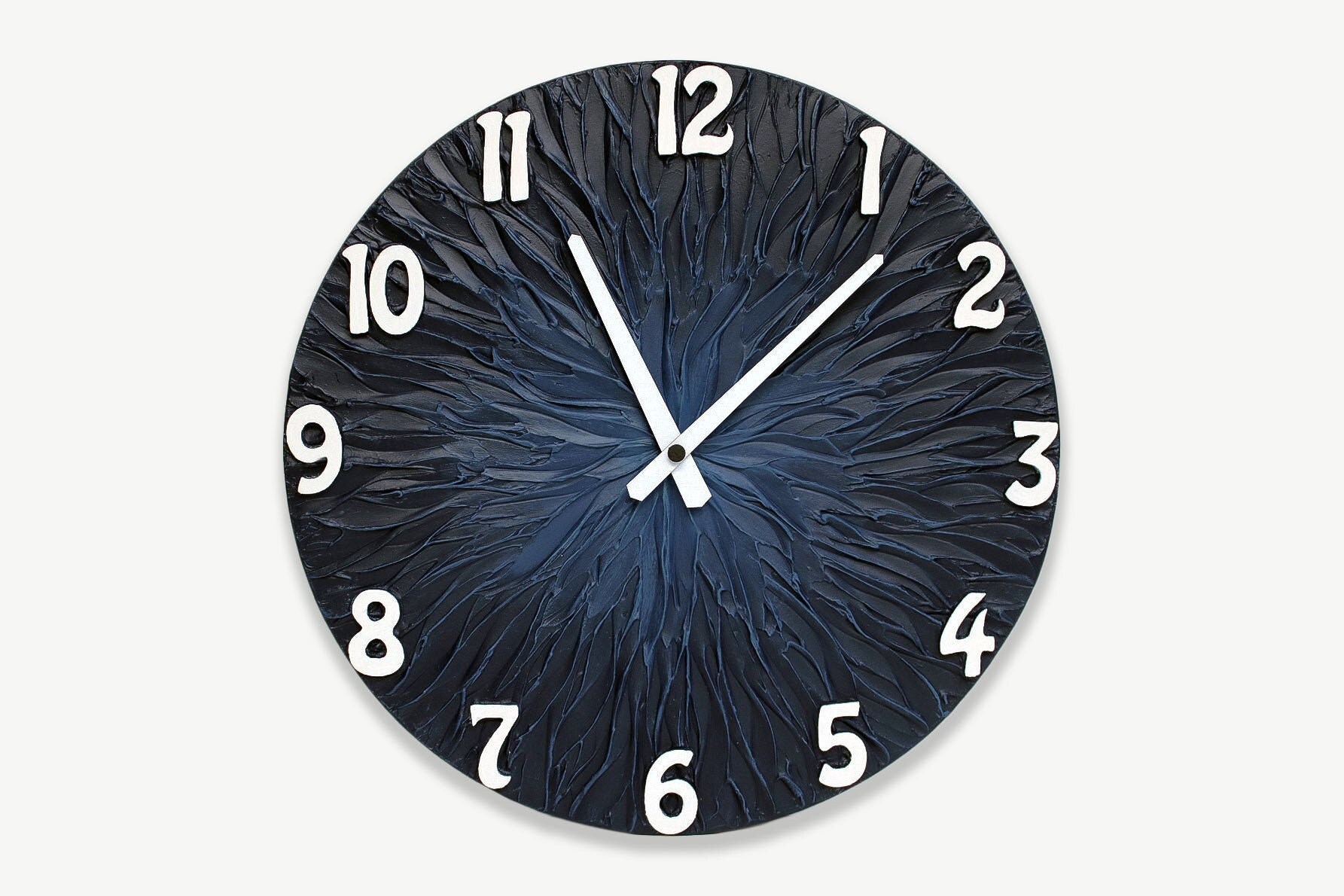 Large Navy BLUE WALL CLOCK Dark Blue Home Decor Office Wall Etsy